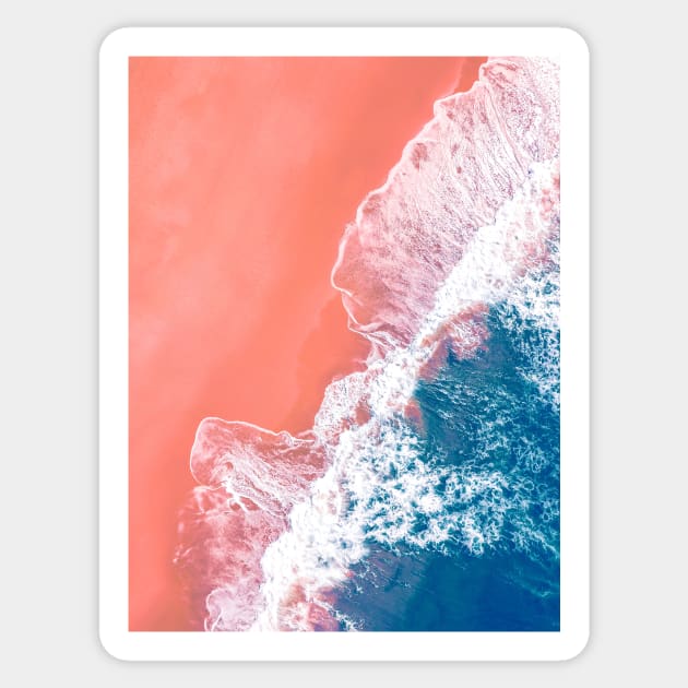 Pink Sandy Beach Sticker by Drone Man